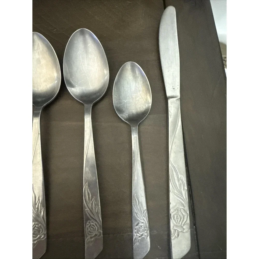 National Stainless NST12 Flatware Dinner Forks,Spoons Knives Japan Set Of 10